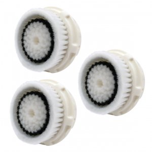 Bassion Compatible Facial Brush Replacement Heads with Caps for Sensitive Skin, 3 Pack